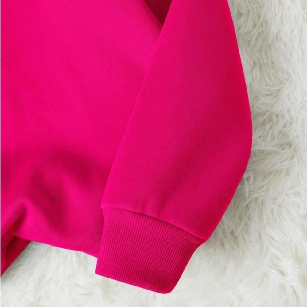 Heart Print Thermal Lined Sweatshirt women different size - Picture 5 of 7